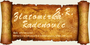 Zlatomirka Radenović vizit kartica